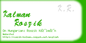 kalman roszik business card